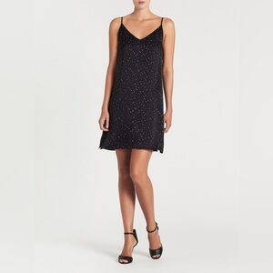 Rails Brianna black Confetti silk slip dress Small Lbd